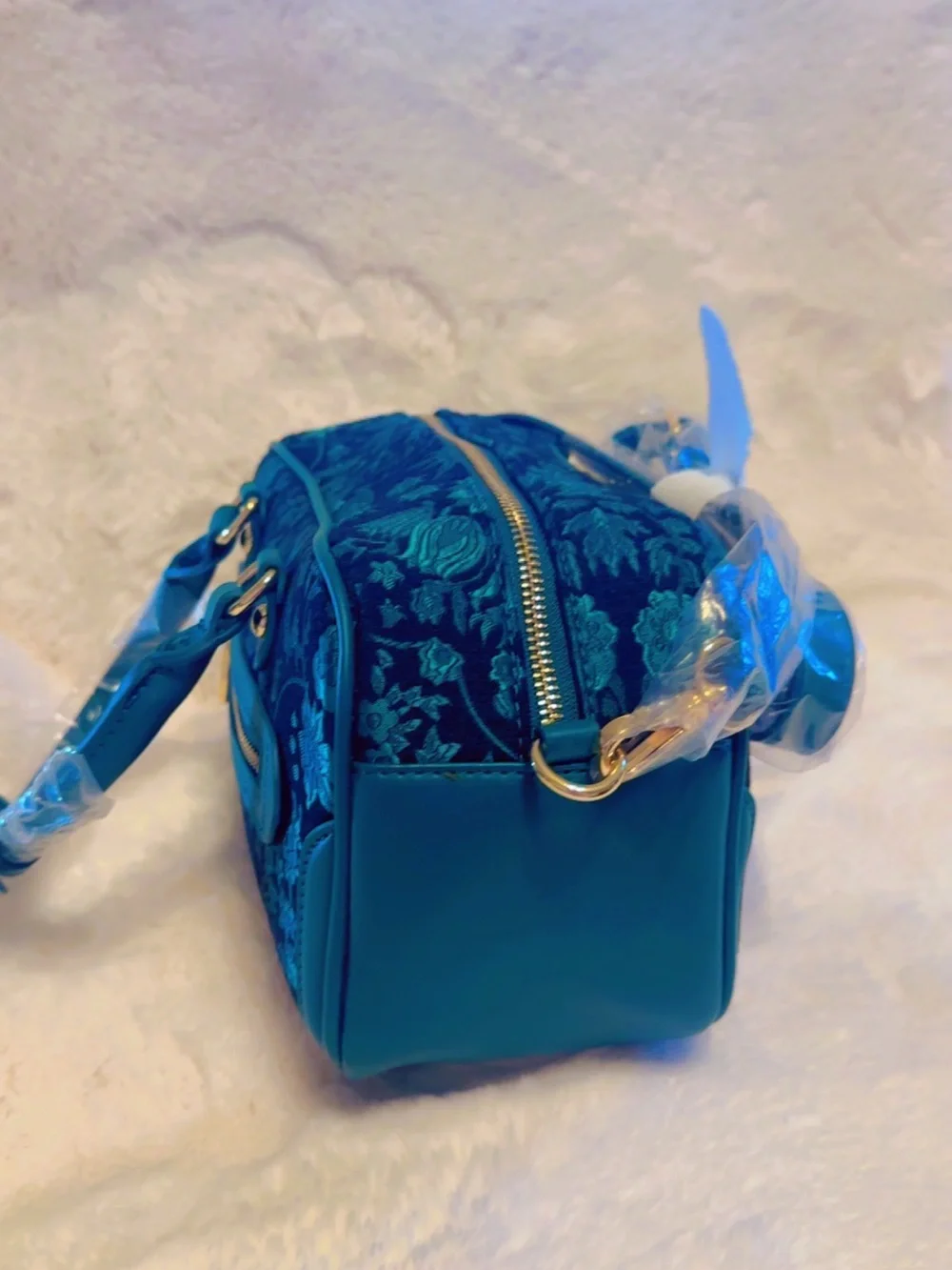 HER UNIVERSE Wicked Oz Green Floral Brocade Purse With Crossbody Strap NEW
